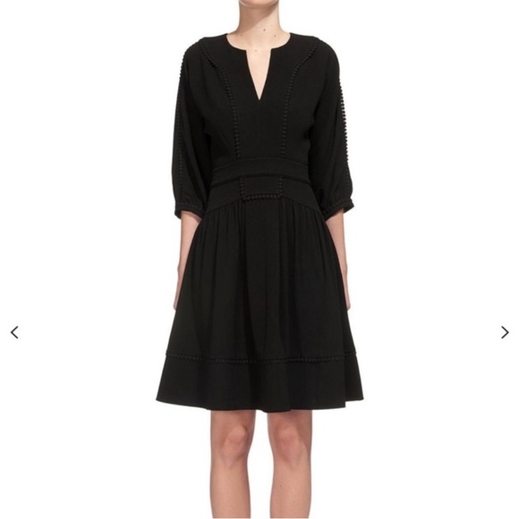 Whistles Dresses & Skirts - Whistles Eliza Pom-pom trim black dress‎ size 6